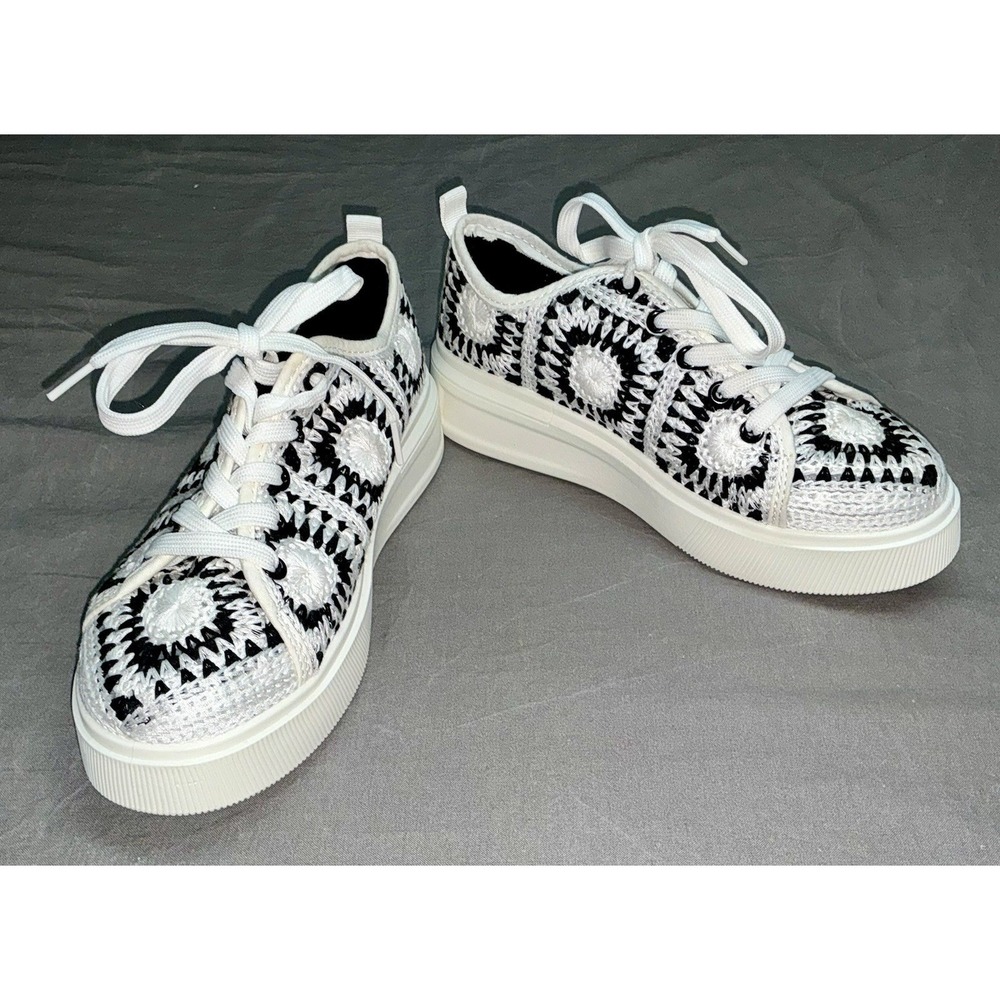 Dirty Laundry Recreation Womens Shoes Sz 7 Black White Multi Platform Sneakers